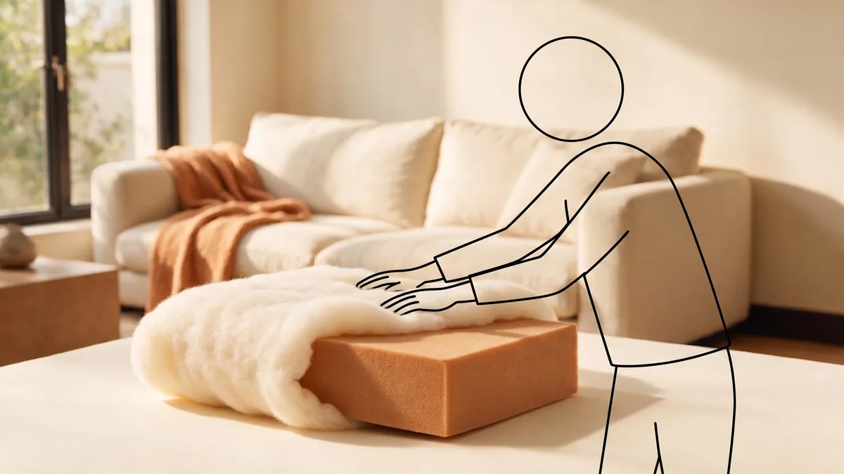 Dacron wadding layer in a custom cushion