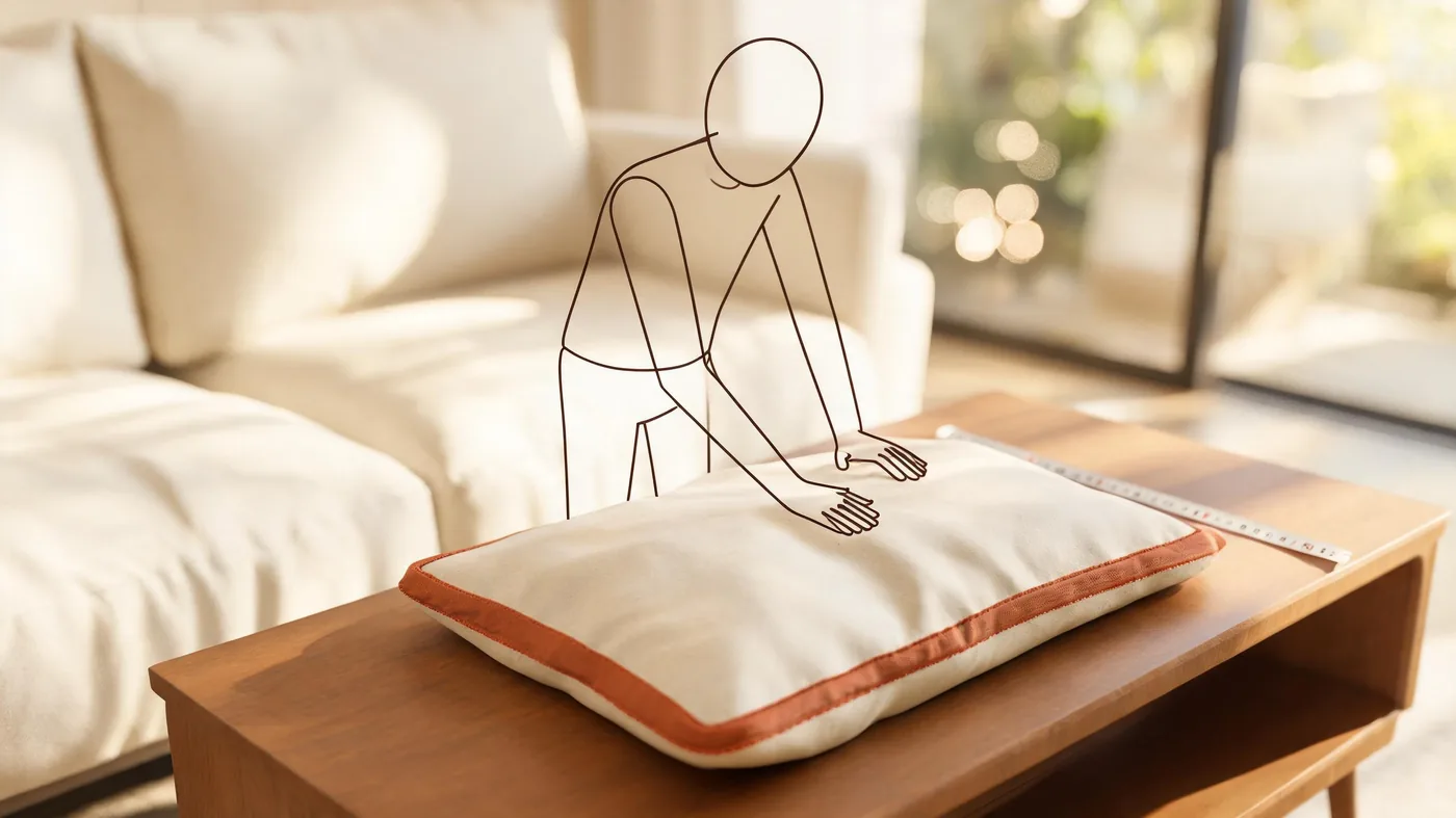 Pulling the cover off the old cushion and laying it flat