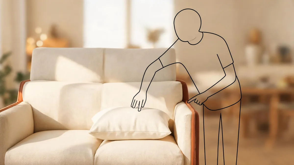 Placing a brand-new cushion on an empty sofa
