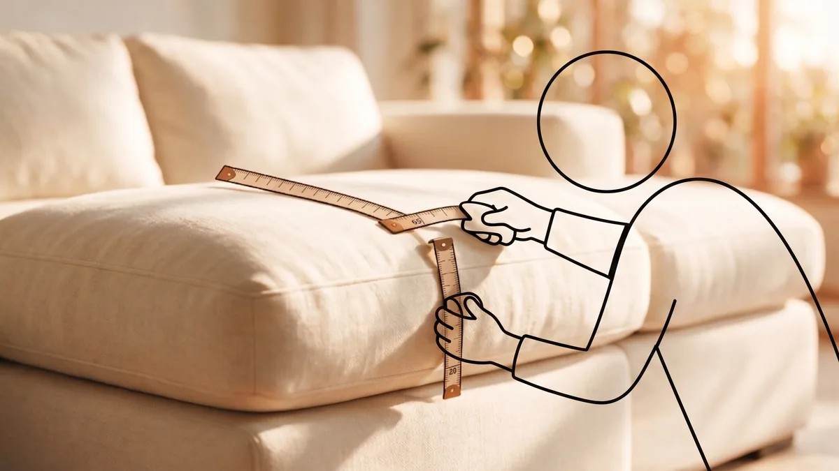 Measuring cushion depth and thickness to keep proportions balanced