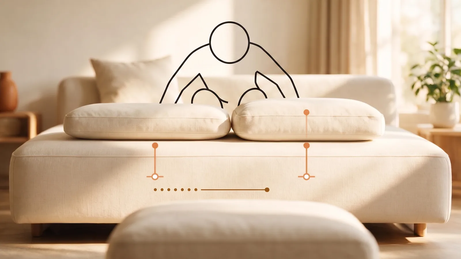 Cushion sizes and proportions diagram