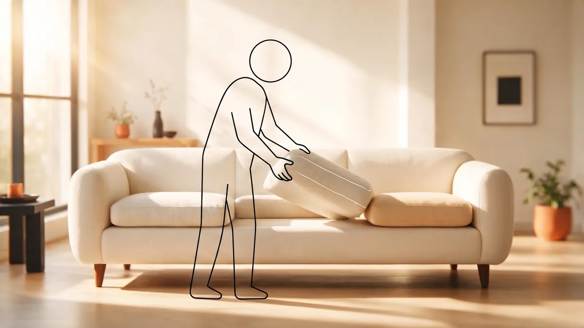 Splitting a long seat cushion into blocks